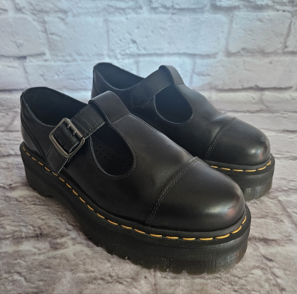 Bethan dr marteens Mary Jane Platform Shoes Black Size 9 Womens